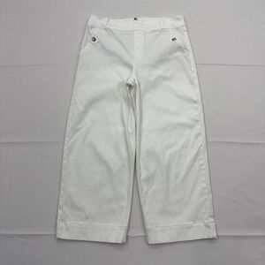 Spanx Stretch Twill Cropped Wide Leg Pant Petite Womens Large Pull On‎ 20312Q